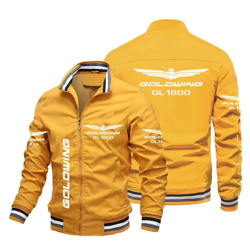 Коллекция 2022 года демисезонная яркая куртка с принтом в виде золотых крыльев Honda