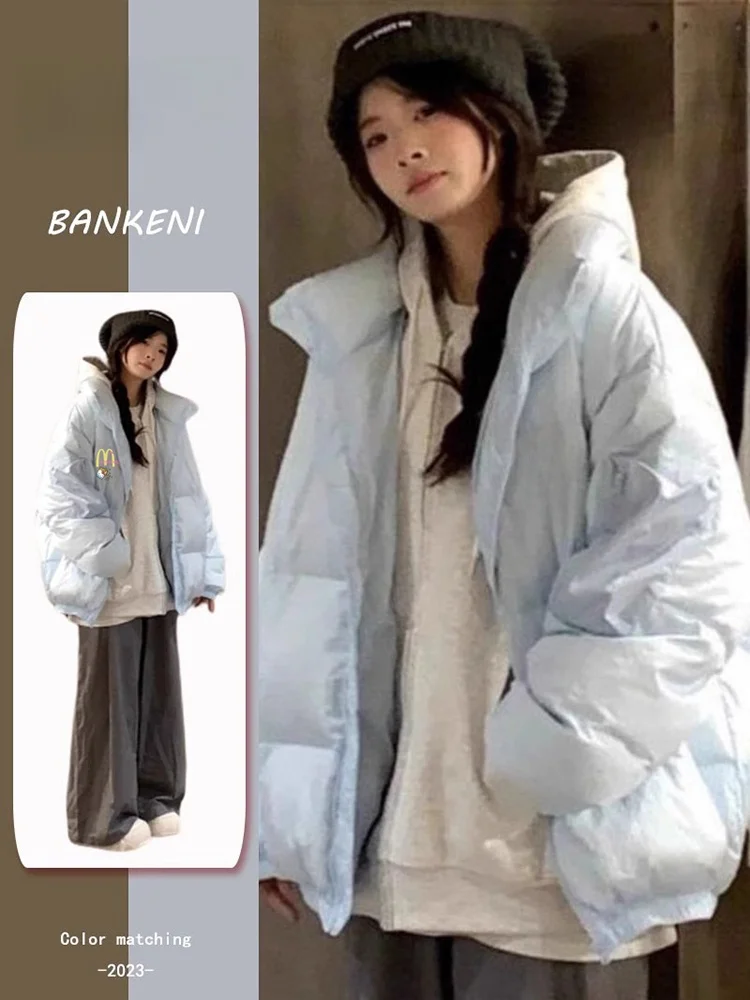 Пуховик с воротником-стойкой хлопковой подкладкой Женская модная брендовая