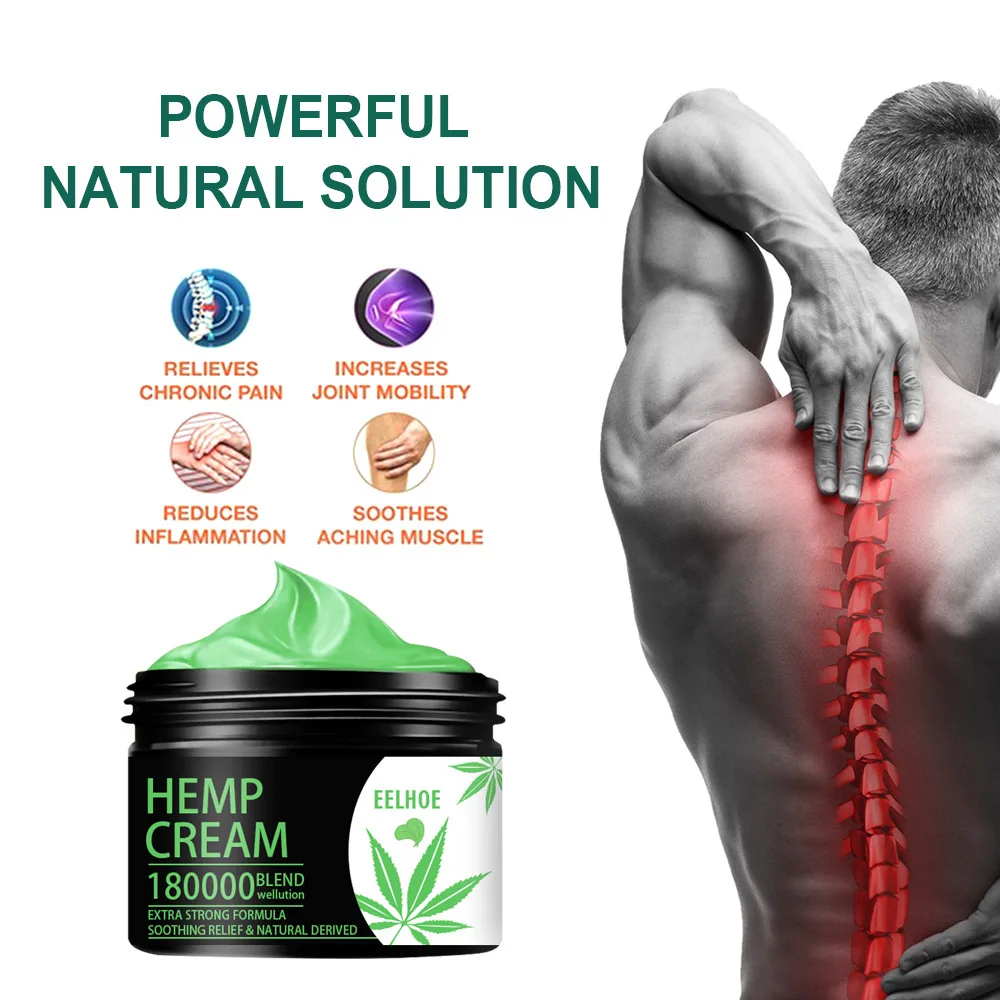 

EELHOE Hemp Cream Cooling Fever Pain Relieve Pain Soreness Fatigue Ointment Relief Muscle Pain Massage Relax Cream Herbs Plaster