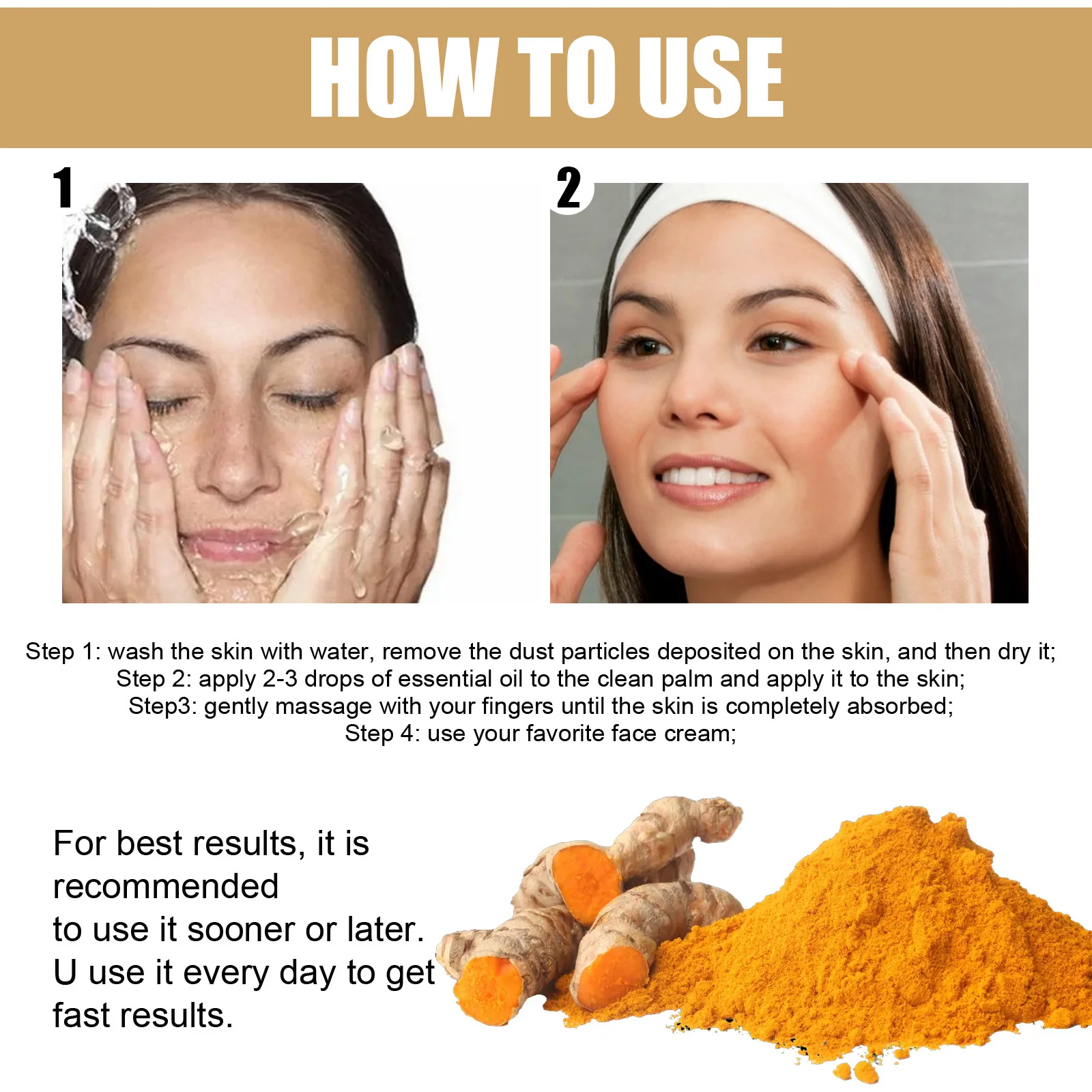 30ml Turmeric Freckle Serum Whitening Dark Spots Organic Oils Brighten Skin Pigment Anti Aging Wrinkle Moisturizer - купить по