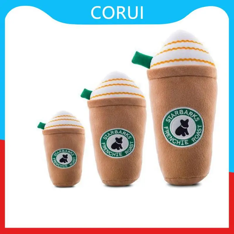 

Coffee Cup Design Plush Pet Toys Protect Teeth Dog Voice Toys Keep Your Dog Interested Not Easily Torn Plush Interactive Toys