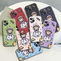 new cute girl soft phone case on for iphone 11 12 13 pro max xr 7 8 plus 9 color %e2%80%8b2022 silicone full lens protection cover
