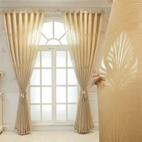 new curtains for living dining room bedroom simple modern leaf jacquard hollow out window curtain room decor