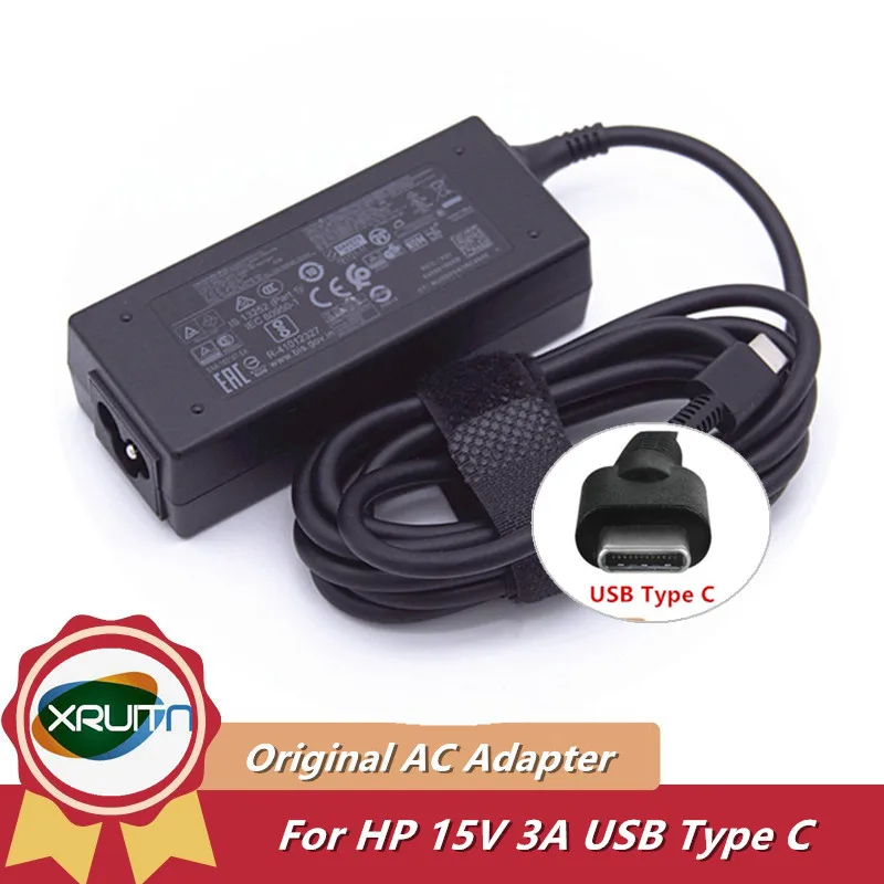 

PA-1450-33HR AC Power Adapter 45W 15V 3A USB-C TYPE-C Charger For HP TPN-CA01 Elite x2 1012 G1 M5 6Y54 T8Z05UT#ABA Touch Tablet