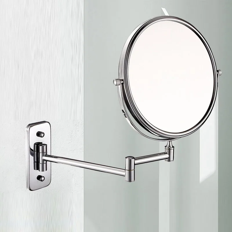 

3x Magnification Wall Mounted Cosmetic Mirror Bathroom Accessories Double-sided Folding Beauty Mirror Wall Mounted Home Decor
