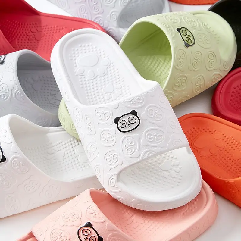 Cute Panda Home Slippers for Women Summer EVA Indoor Lovely Cartoon  Sandals Ladies Couples Bathroom Non-slips Male Shoes Slides
