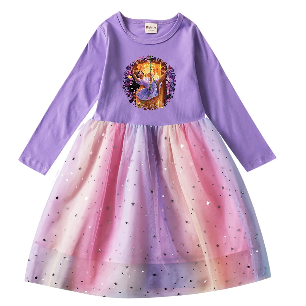 Платье с длинным рукавом Сетчатое для девочек-подростков