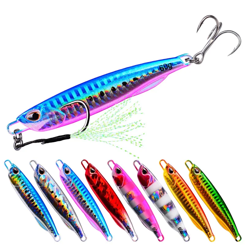 

2021 Metal Jig Fishing Lure Weights 10g-60g Trolling Hard Bait Bass Fishing Bait Tackle Trout Jigging Lure Jigs Saltwater Lures