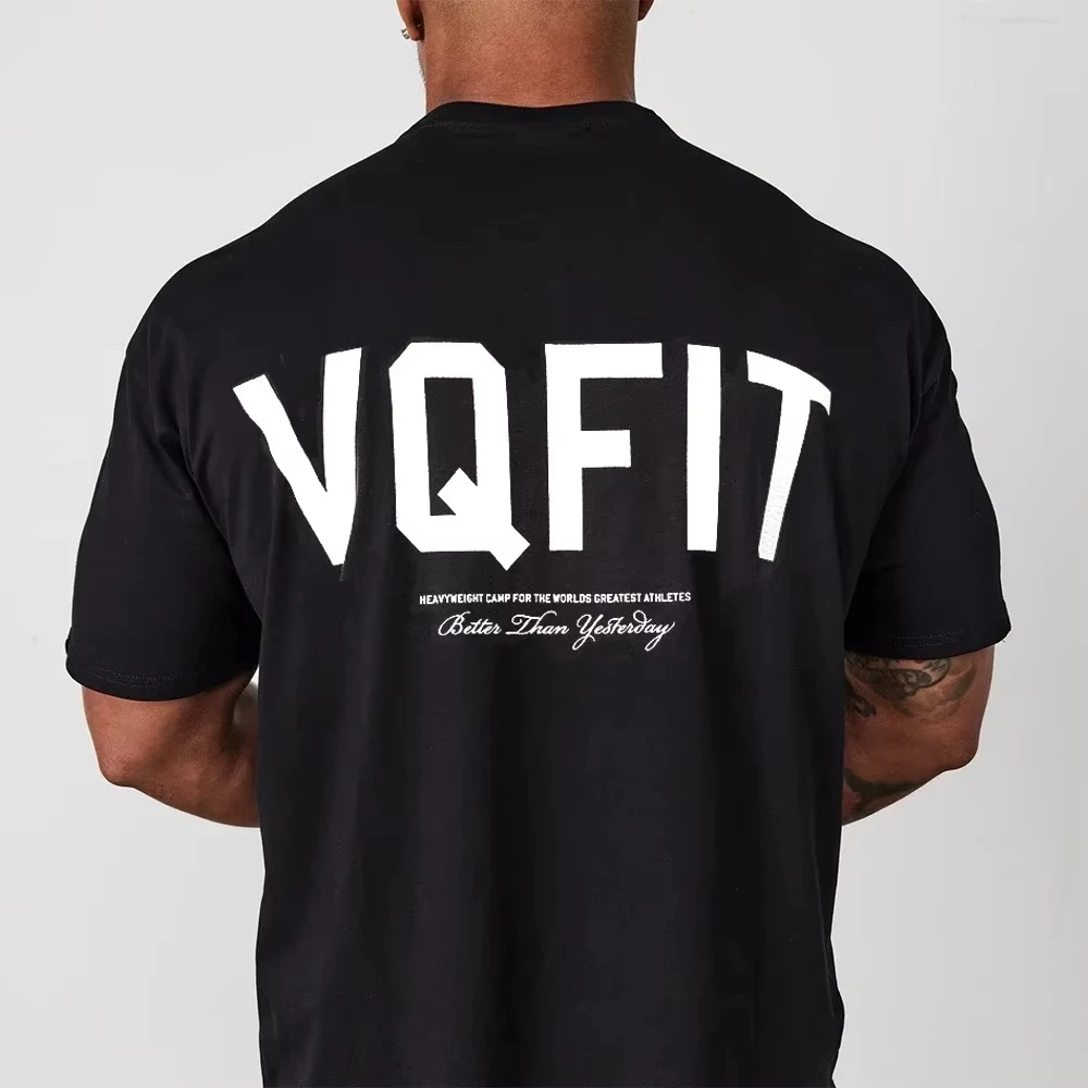 Мужская винтажная футболка летняя спортивная для фитнеса хлопковые футболки с