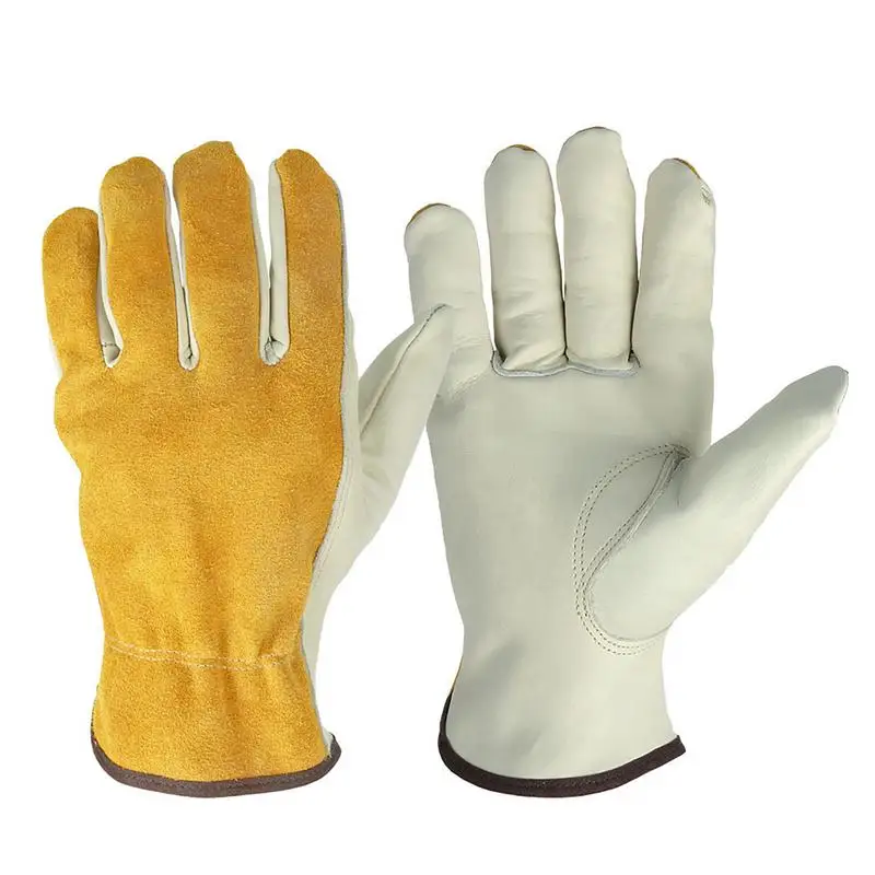

Work Gloves Cowhide Leather Men Working Welding Gloves Safety Protective Garden Sports MOTO Wear-resisting Gloves
