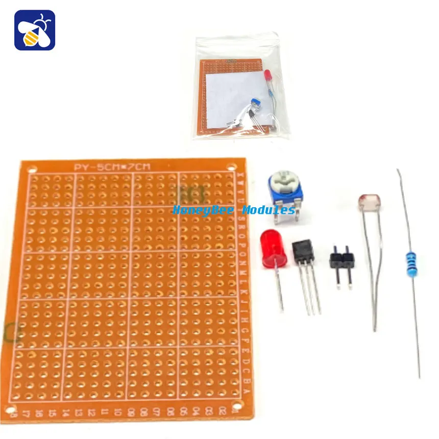 

Fun electronic production kits light control indicator photo resistor control universal board hole board mounting