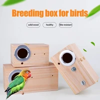 wooden bird nest breeding box for parrot parakeet cockatiel and other small birds outdoor garden decoration home balcony cages