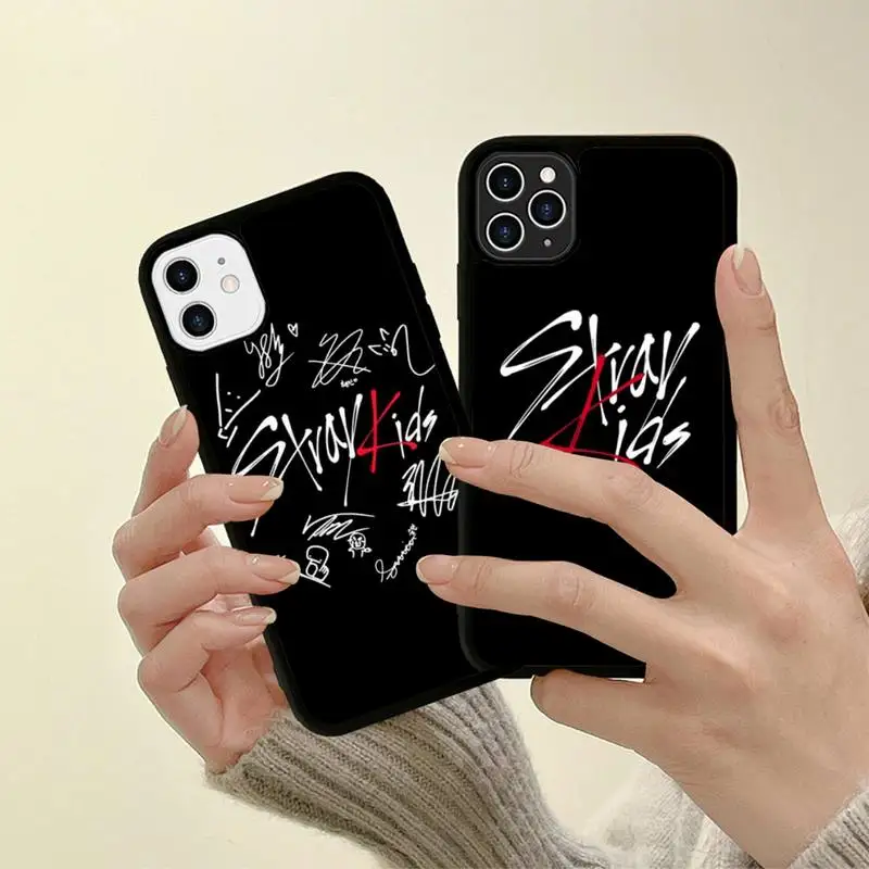 

Korean group Stray Kids Skz Phone Case Silicone PC+TPU Case for iPhone 11 12 13 Pro Max 8 7 6 Plus X SE XR Hard Fundas