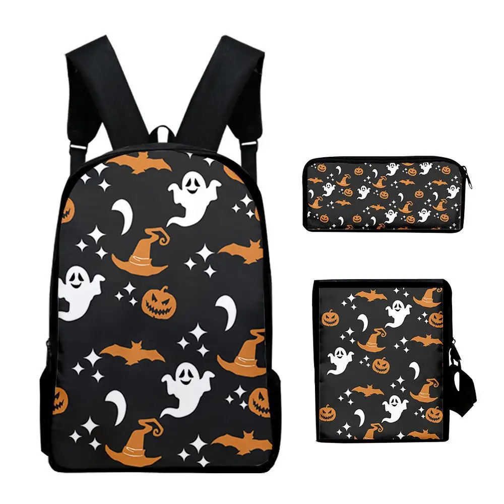 

Classic Popular Halloween 3pcs/Set Backpack 3D Print School Student Bookbag Travel Laptop Daypack Shoulder Bag Pencil Case