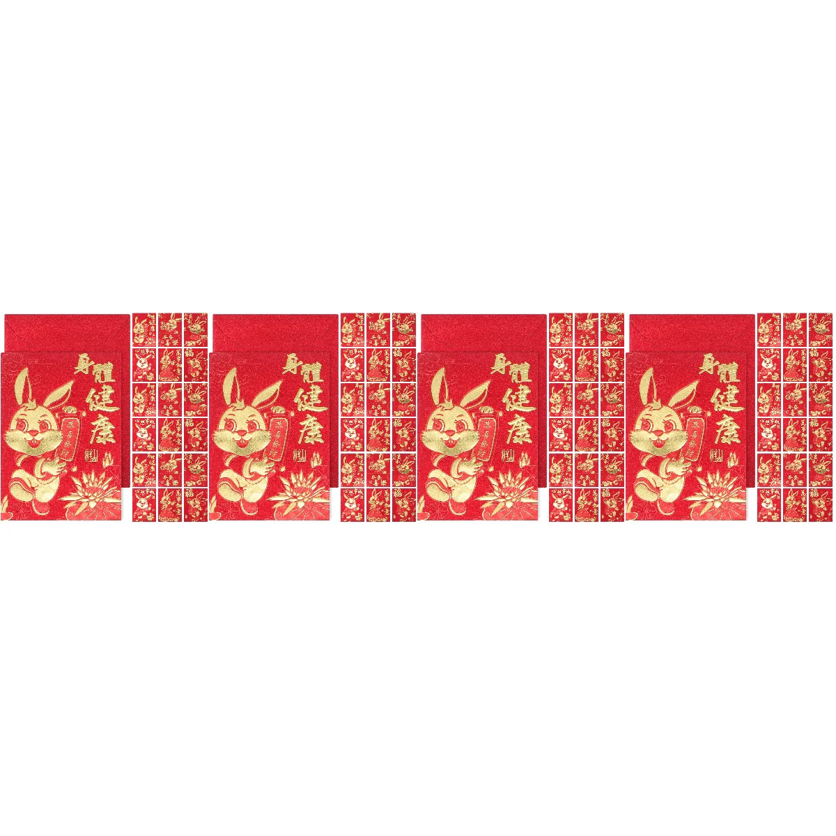 

240 китайские новогодние красные конверты, красные пакеты с кроликом, Новогодние товары