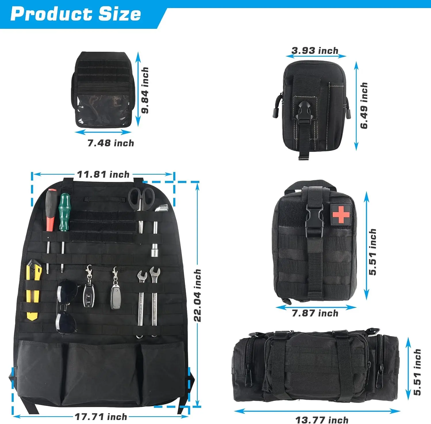 Универсальный тактический автомобильный органайзер на переднее сиденье