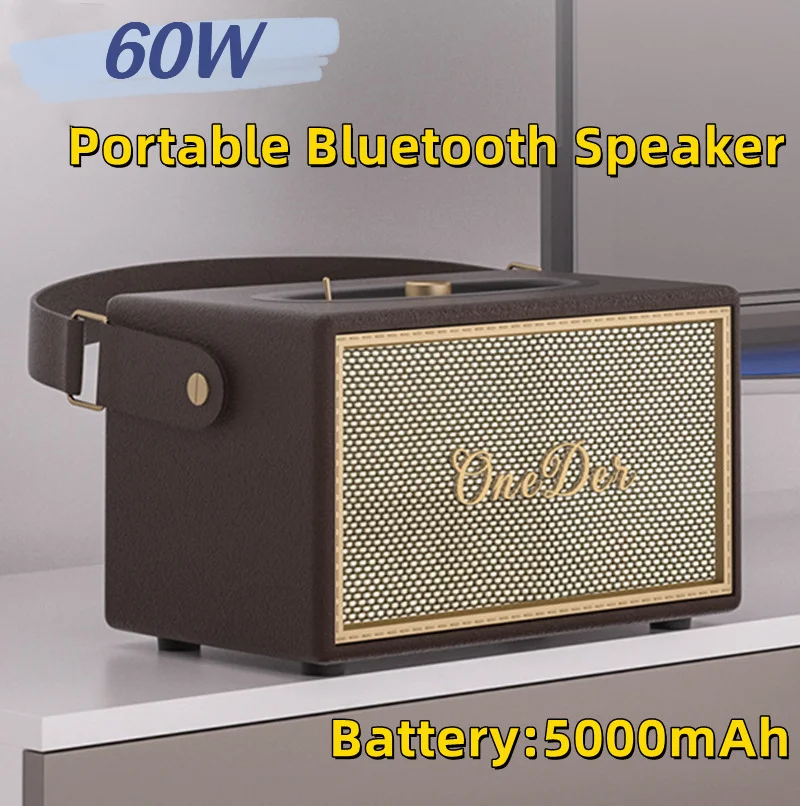 

Портативная Bluetooth-колонка, 60 Вт, IPX5, водонепроницаемая