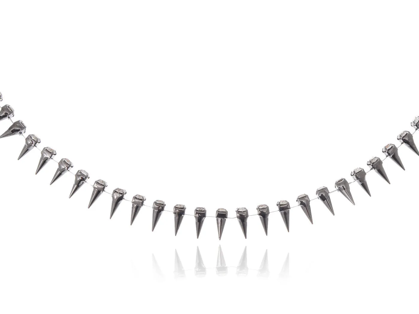 

Choker Chain Necklace Crystal Rhinestone Punk Panther Goth Silvery Tone