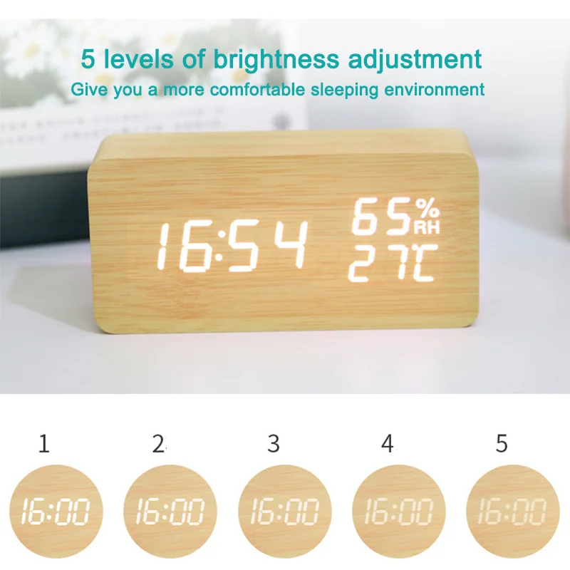 Электронные настольные часы цифровой будильник с голосовым управлением питание