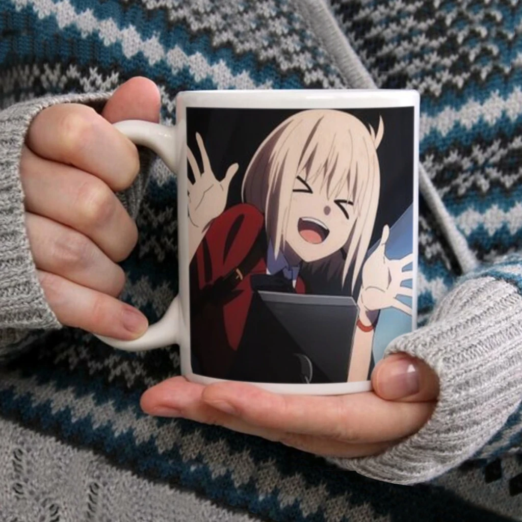 Керамическая чашка Lycoris Recoil Chisato для кофе овсяной муки завтрака креативная