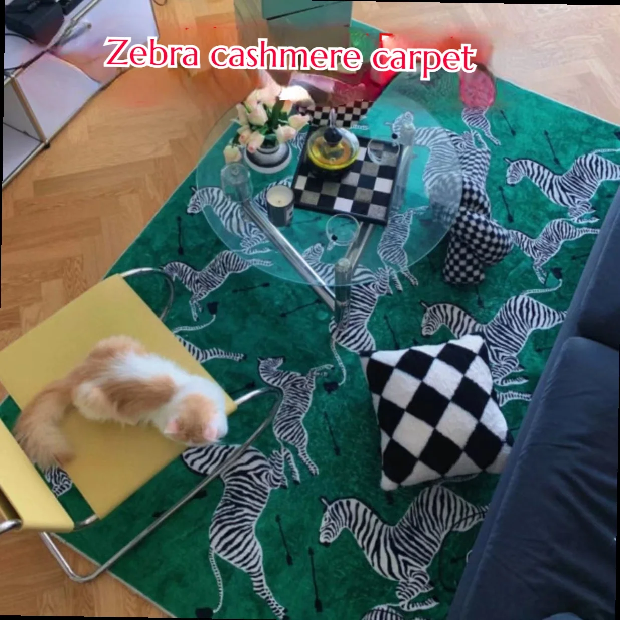 

Горячая Распродажа плюшевый коврик древняя Зеленая Зебра для спальни прикроватный напольный коврик моющийся для гостиной 200x30 0 декоративн...