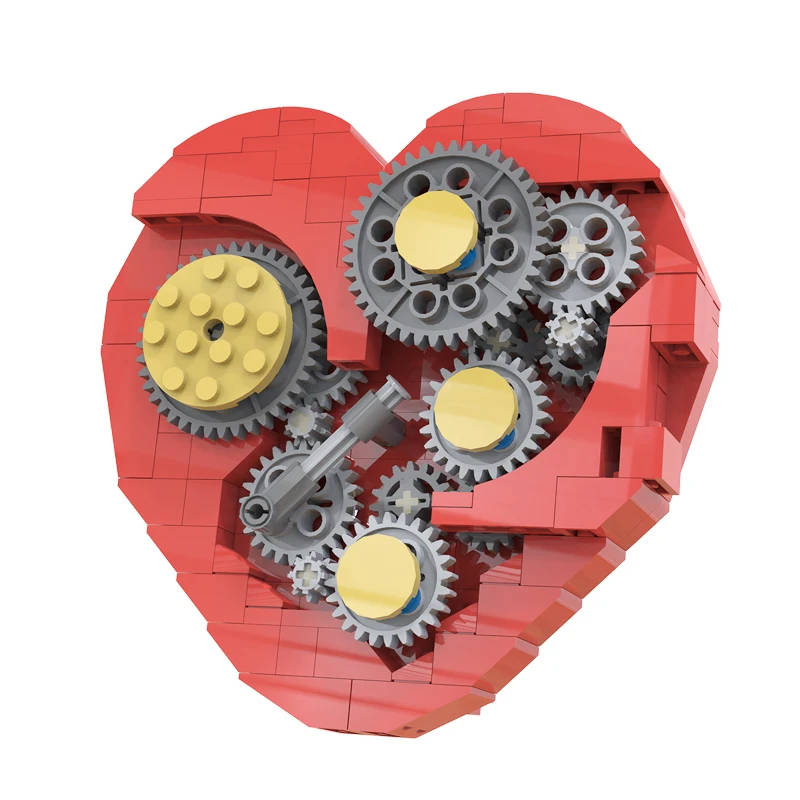 

MOC Clockwork Heart Diecast Model Building Blocks Assemble Brick Part Kid STEM Toy DIY Collectible Brain Game Toys Birthday Gift