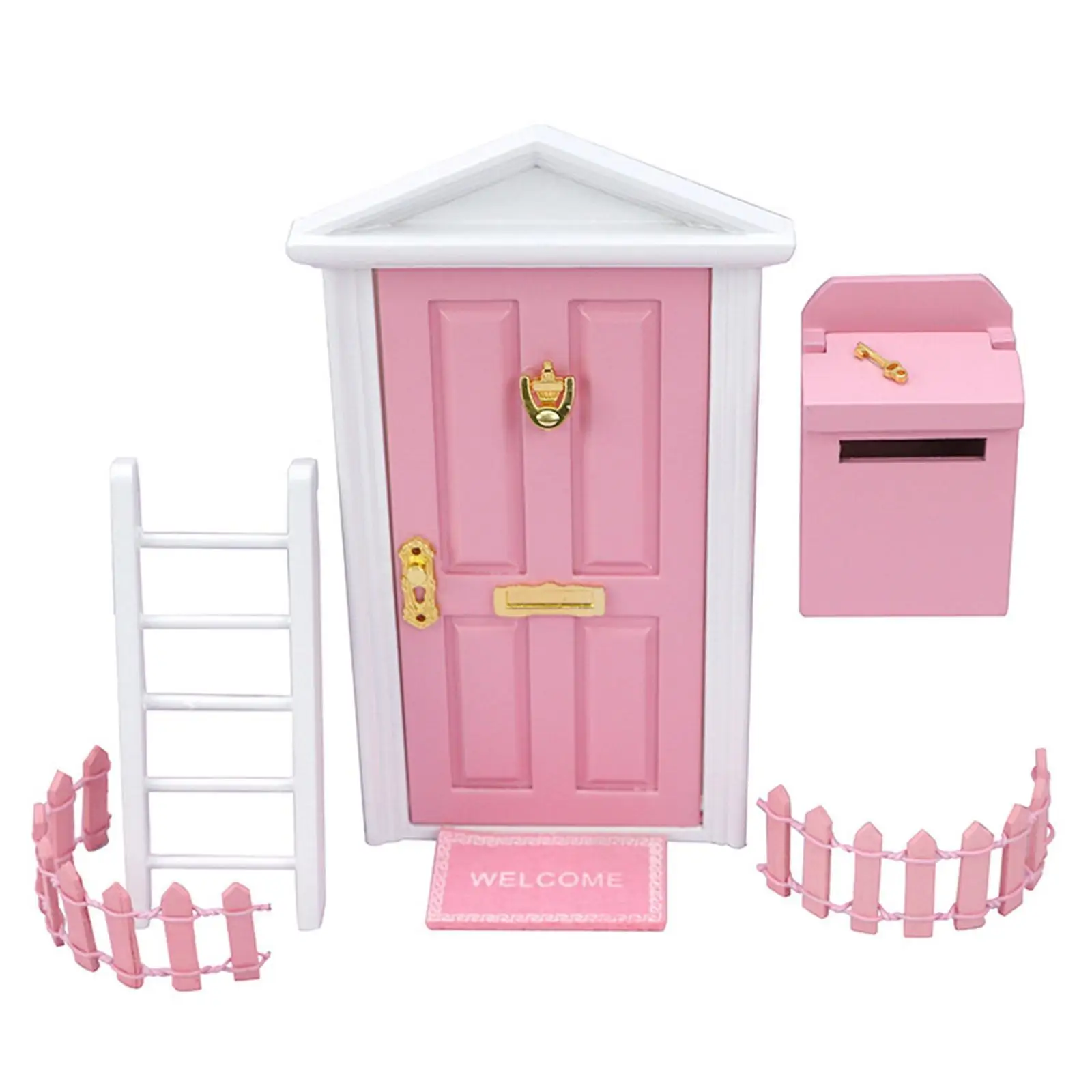 

1:12 Mini Fairy Door Miniature Dollhouse Furniture Toy Set Micro Decor Fairy Tale Learning Toy Kit for Kids