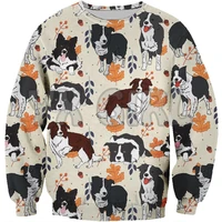 new funny dog sweatshirt autumn winter border collie 3d printed sweatshirts men for women pullovers unisex tops