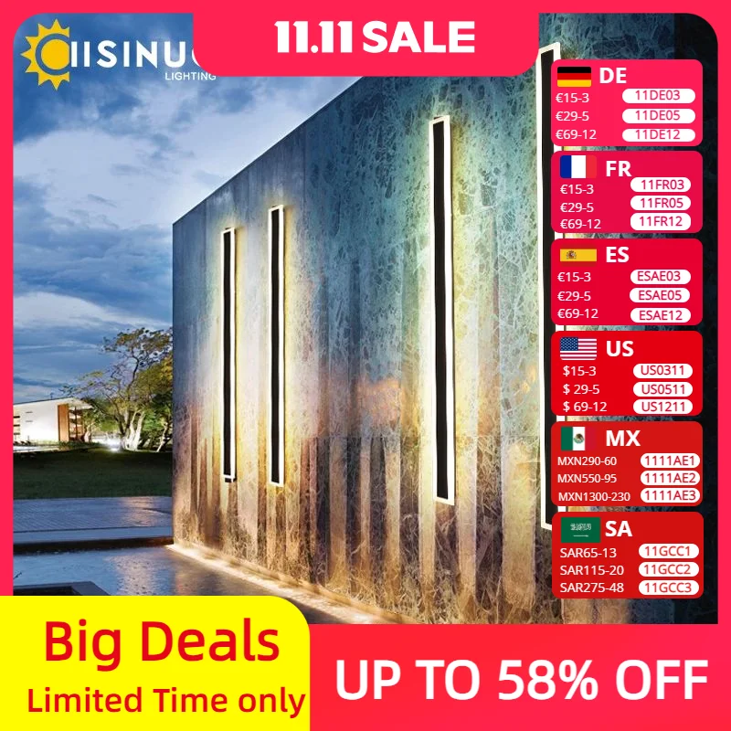 

IISINUO Алюминиевый водонепроницаемый настенный светильник