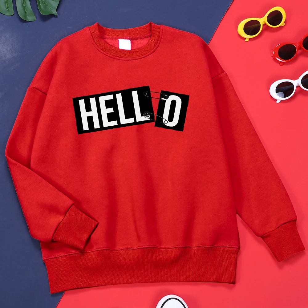 

Letters "Hell" Connected "O" So It'S Hello Male Hoodie Outdoor Simplicity Clothes Fashion All-Match Hoodies Casual Harajuku Tops