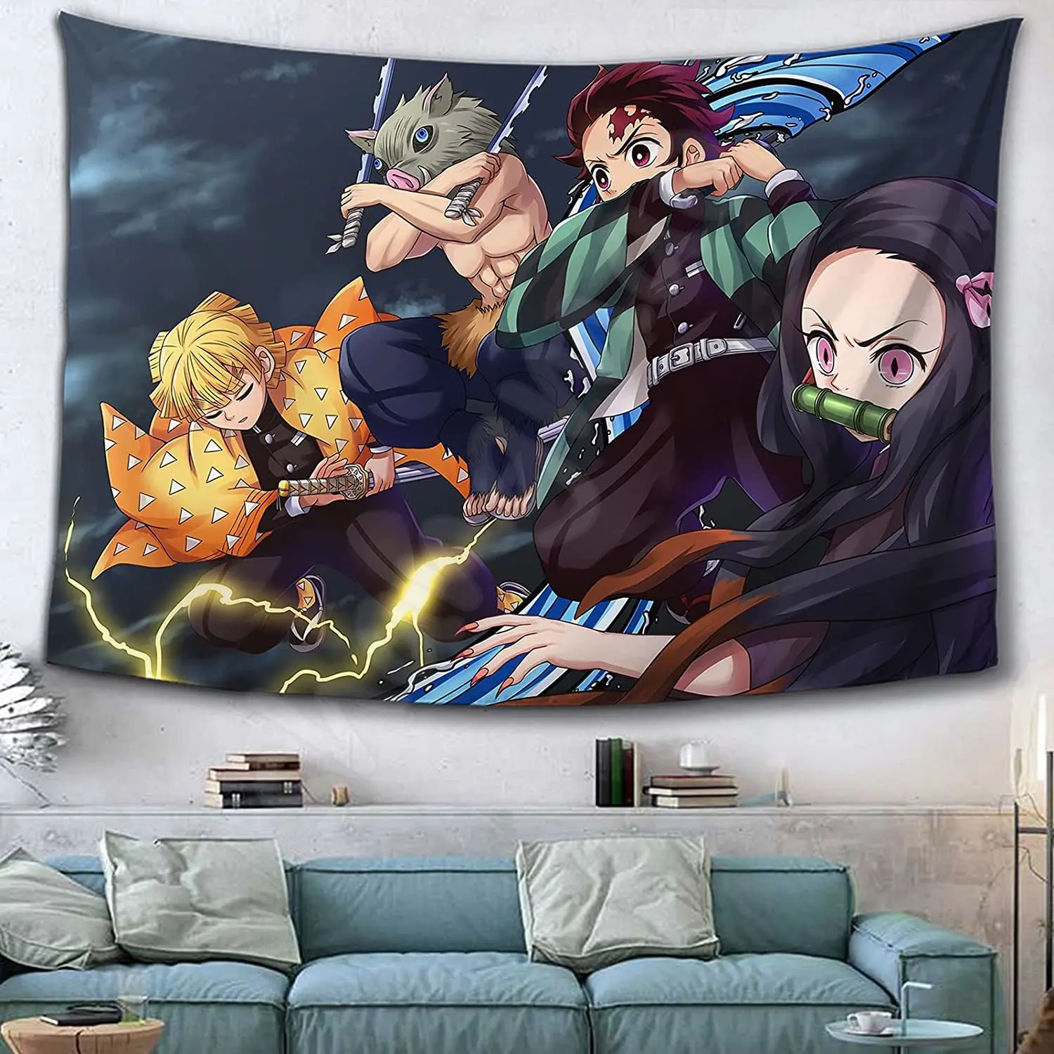 

Demon Anime Tapestry Wall Hanging Banner Home Decor Tapestries Wall Art for Living Room Bedroom for Birthday Gifts
