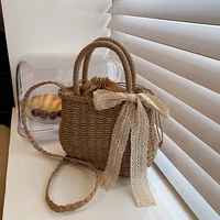 knitting spring picnic shoulder bag summer beach basket handbag handcrafted woven bags