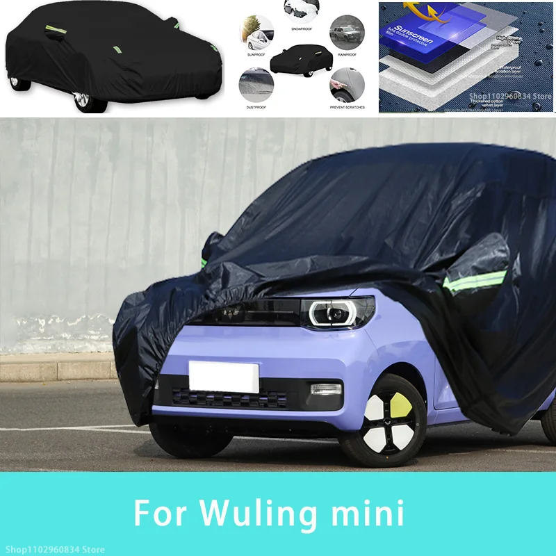 

For Wuling mini Outdoor Protection Full Car Covers Snow Cover Sunshade Waterproof Dustproof Exterior Car accessories