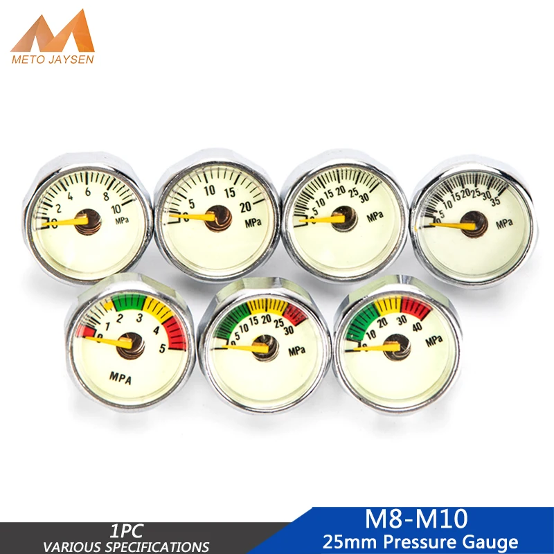 Насос Дайвинг Клапан 25 мм M8x1 Резьба 1 дюйм Мини-манометр M10x1 Манометр для