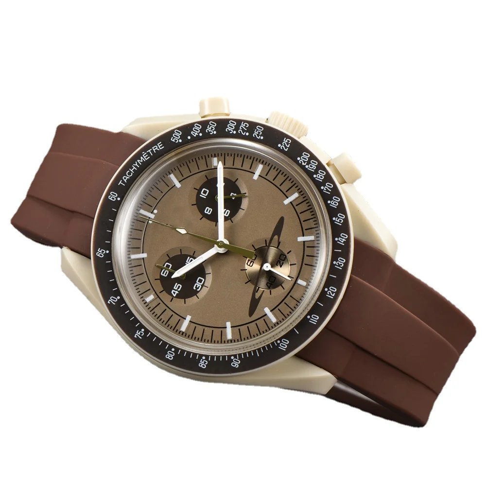 

New Couple Watch Multifunction Plastic Case Weight Moon Watches For Men swatch Ladies Business Chronograph Explore Planet Clock