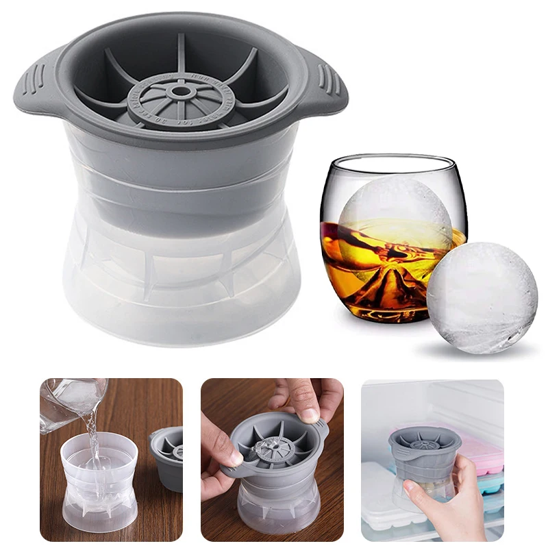 

New Whiskey Round Ice Hockey Mold Silicone Spherical Ice Cube Mould Hockey Maker Ice Box Quick Freezer Ice Mold Kitchen Gadgets