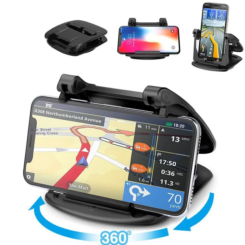 

Phone Car Holder 360 Degree Car Rotate Dashboard Non-slip Mat Rubber Mount Holder 4.0 to 6.5 Inch GPS Mobile Phone Car Holder