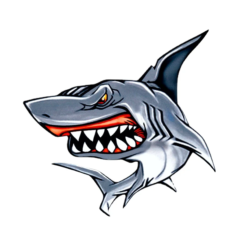 

15.4x15cm Interesting Creativity Shark Colorful Car Sticker Funny Stickers Styling Decal Sunscreen Waterproof