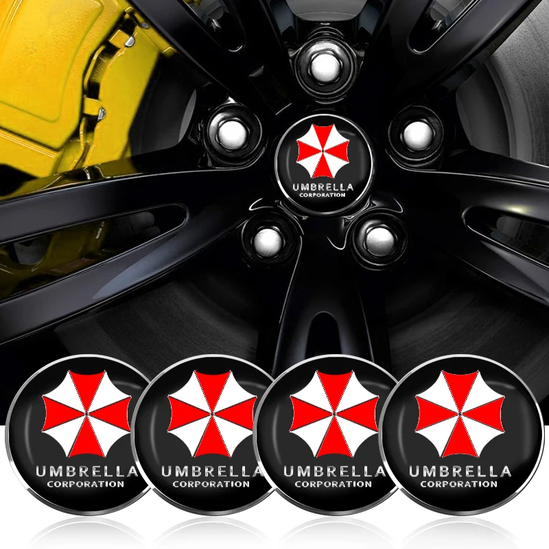 

4pcs New Car Styling Car Wheel Center Hub Caps Car Stickers Decals For Umbrella Corporation Car Styling Decoration Accessories