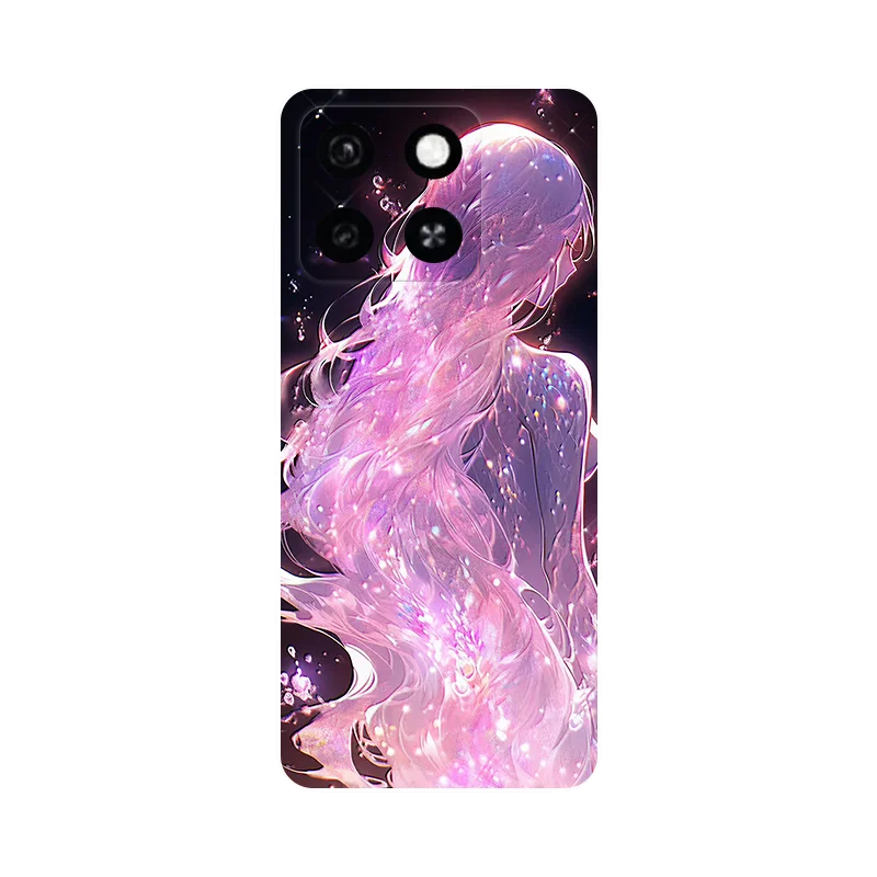 Чехол для ZTE Blade A55 2024 Мода Девушка Цветок Мягкий силиконовый бампер Задняя крышка