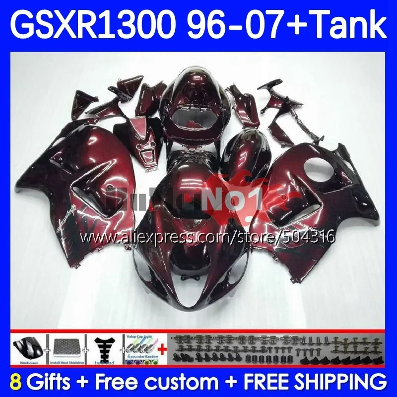 

Hayabusa For SUZUKI GSXR-1300 GSXR 1300 CC 27No.9 wine red blk GSXR1300 1996 1997 1998 1999 2000 2001 02 03 04 05 06 07 Fairing