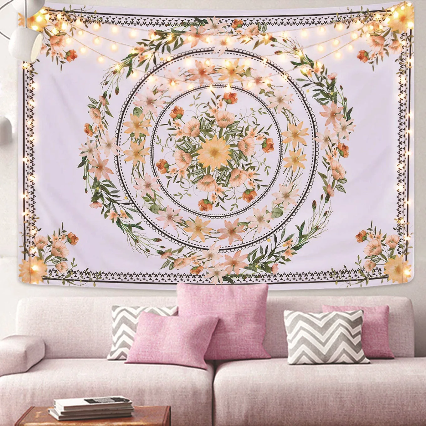 

Mandala Flower Tapestry Wall Fabric Hippie Boho Home Dorm Decor American Rural Hanging Wall Tapestries Mandala Wall Decoration