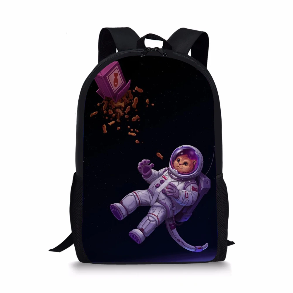 Cat Astronaut Element Printing Pattern School Backpacks Personalized Kids Daypack New Design Rucksack for Teenager