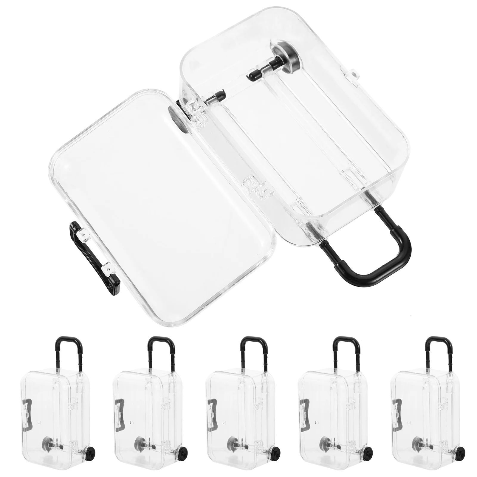 6 шт. пластиковый мини-чемодан крошечный дорожный шкатулка для конфет украшения