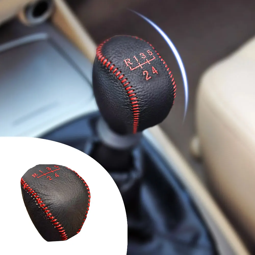 

Leather Gear Shift Knob Handle Cowhide Cover Hand-sewn for Buick Excelle 08-15 Interior Accessories