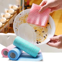 50 pcsrolls disposable cleaning dish cloth for kitchen lazy rag scouring pad oil free dish towel non woven fabric cleaning rags