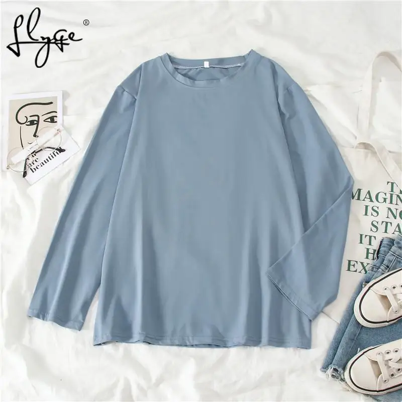 Женская толстовка с круглым вырезом яркие цвета свободный женский свитер