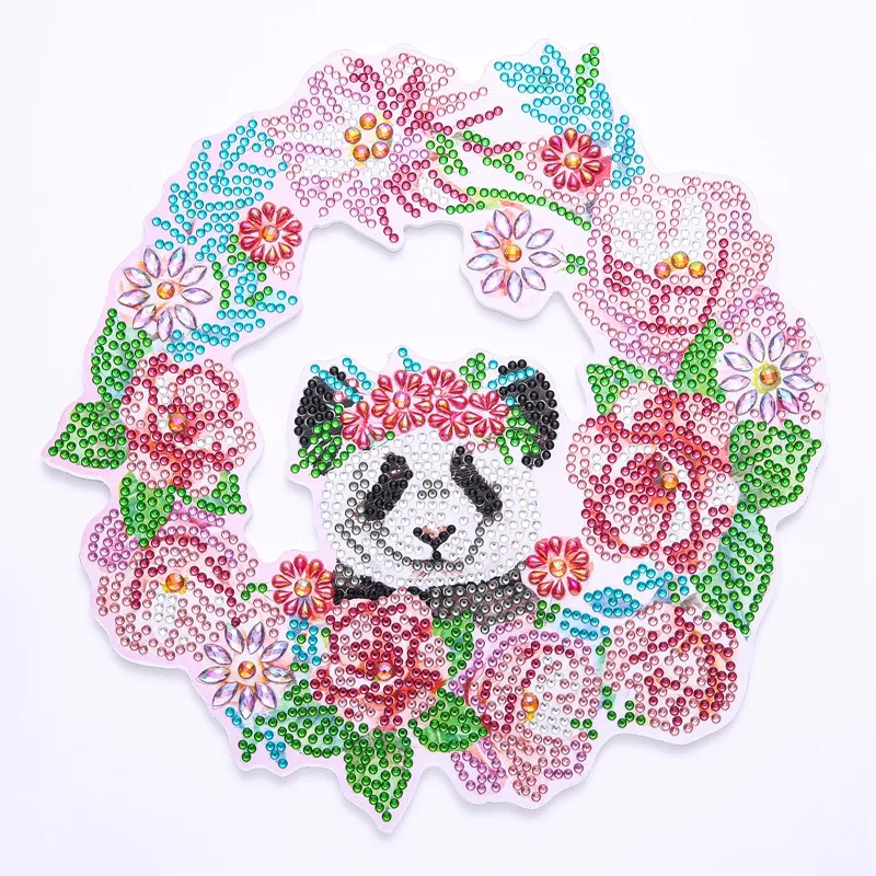 

Алмазная 5D картина LJL-Panda, Набор для творчества, венок панды, точечная картина «сделай сам» для взрослых, детей, начинающих, домашний Настенны...