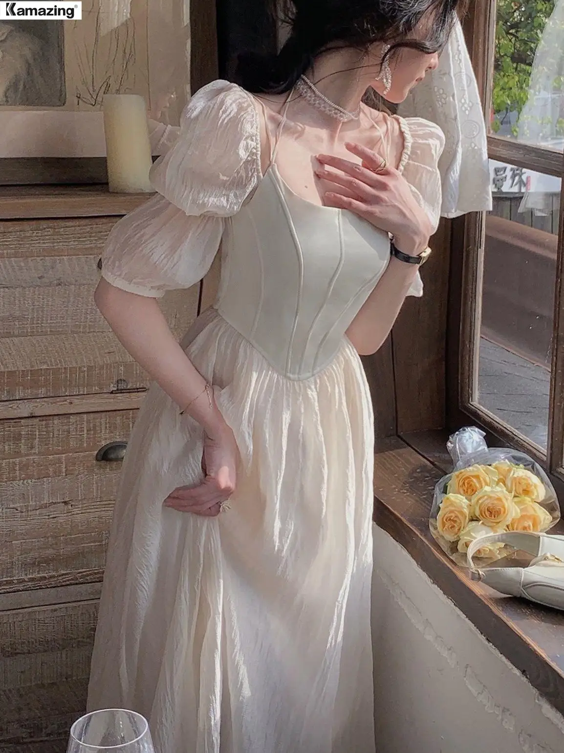 Летние французские женские элегантные вечерние платья миди для выпускного