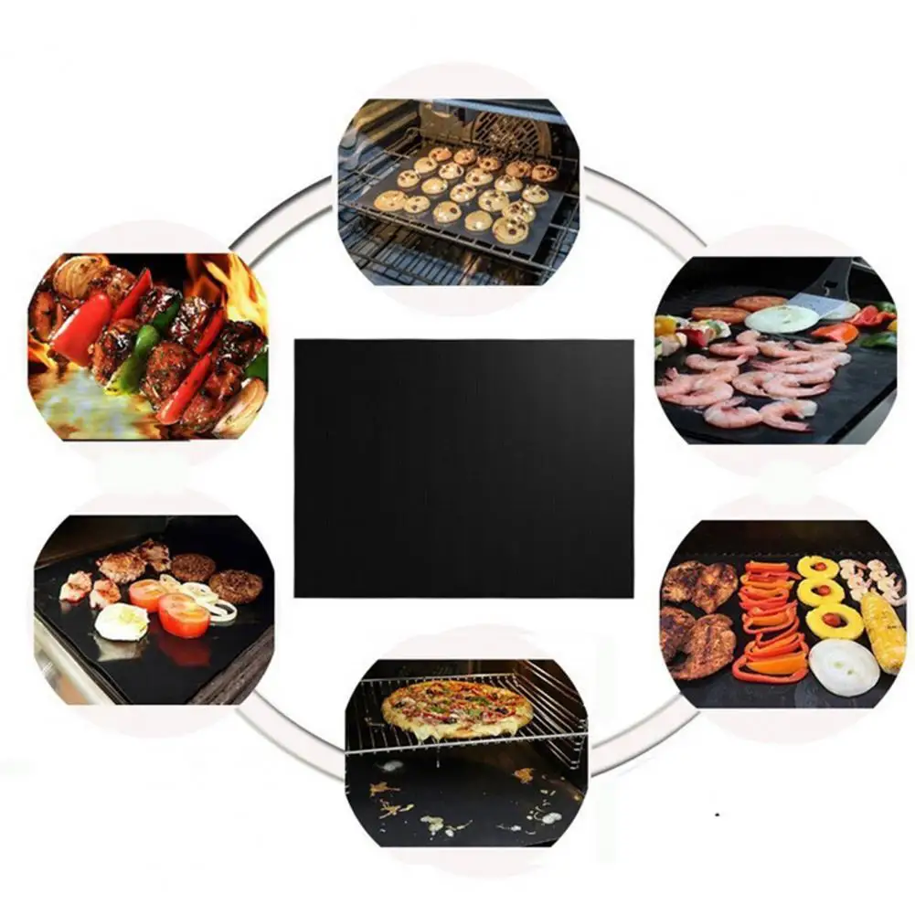 Convenient Barbecue Mat Washable Easy to Clean Reusable Heat Resistant Grill Mat  Oven Protector Liner Cooking Accessory